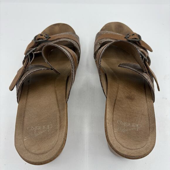 Dansko‎ Shoes Sandals Womens Size 10 EU 41 Jessie Sand Lizard Sand Leather Wedge - Picture 5 of 11